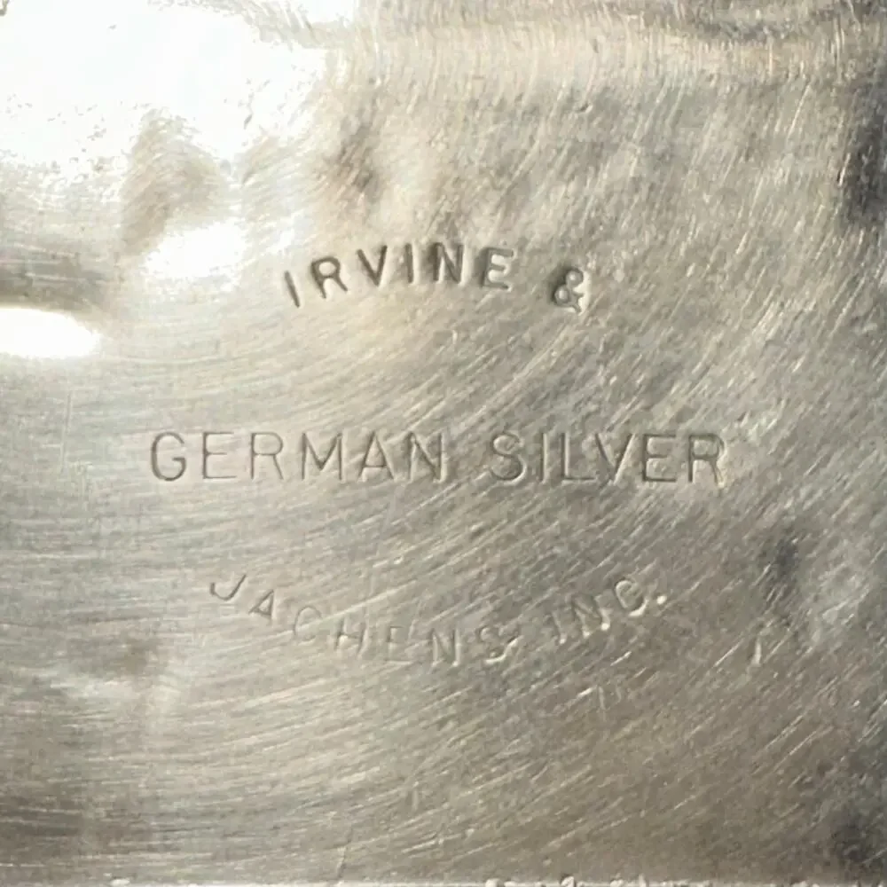 Vintage Irvine & Jachens German Silver 1971 Banjo Stables Rodeo Belt Buckle
